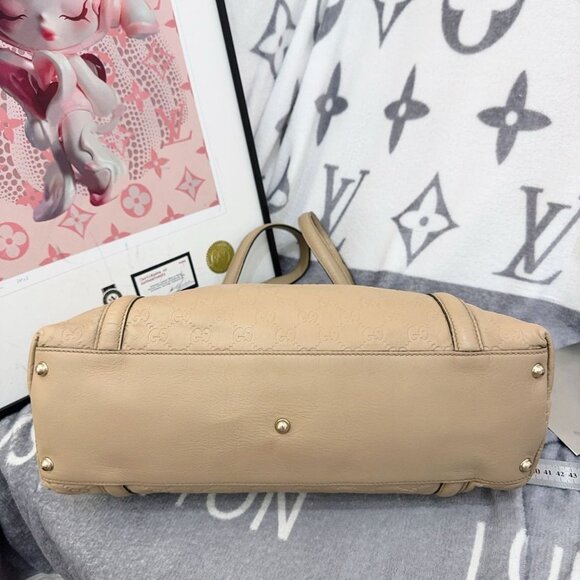 Gucci Beige Leather Medium GG Britt Tote - Picture 10 of 10